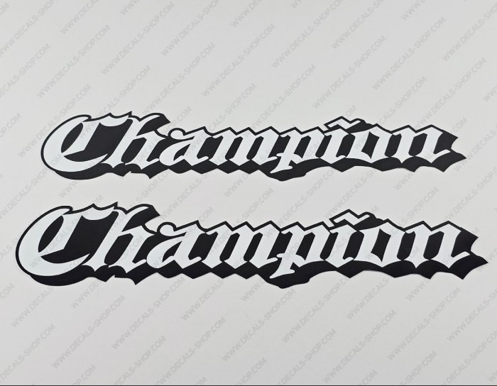 Champion Boat Logo 1980's Style Decals Set of 2 x 16.7"